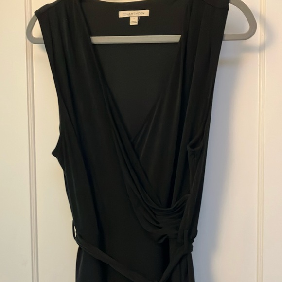41 Hawthorn Black Sleeveless Wrap Midi Dress - Picture 2 of 5